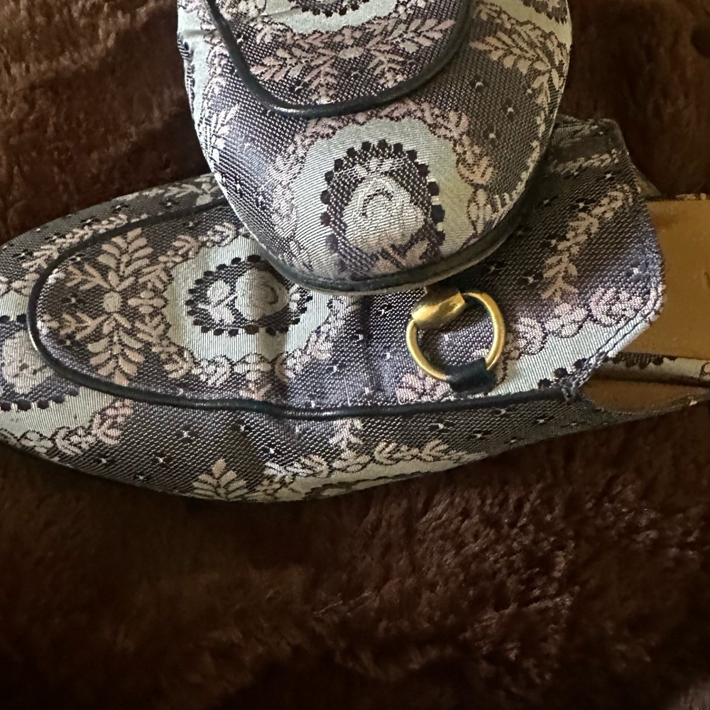 Gucci Princetown Brocade Horsebit Mules Sz 38